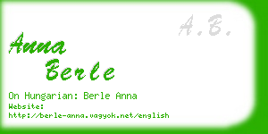 anna berle business card